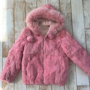 Pink Rabbit Fur Hoodie